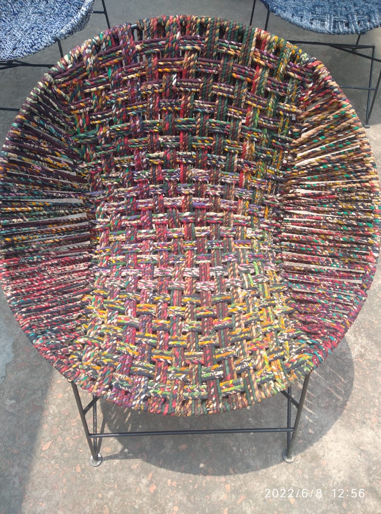 WhatsApp Image 2022-06-20 at 10.26.44 PM (1) Recycled Sari Chair