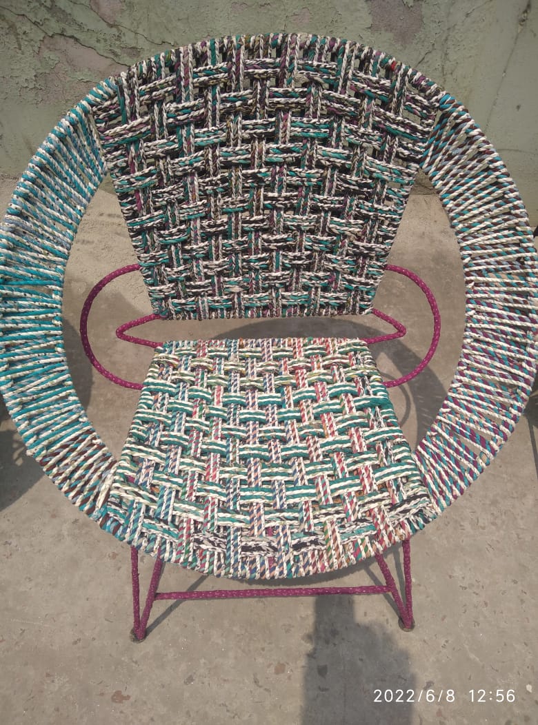 WhatsApp Image 2022-06-20 at 10.26.45 PM (1) Recycled Sari Chair