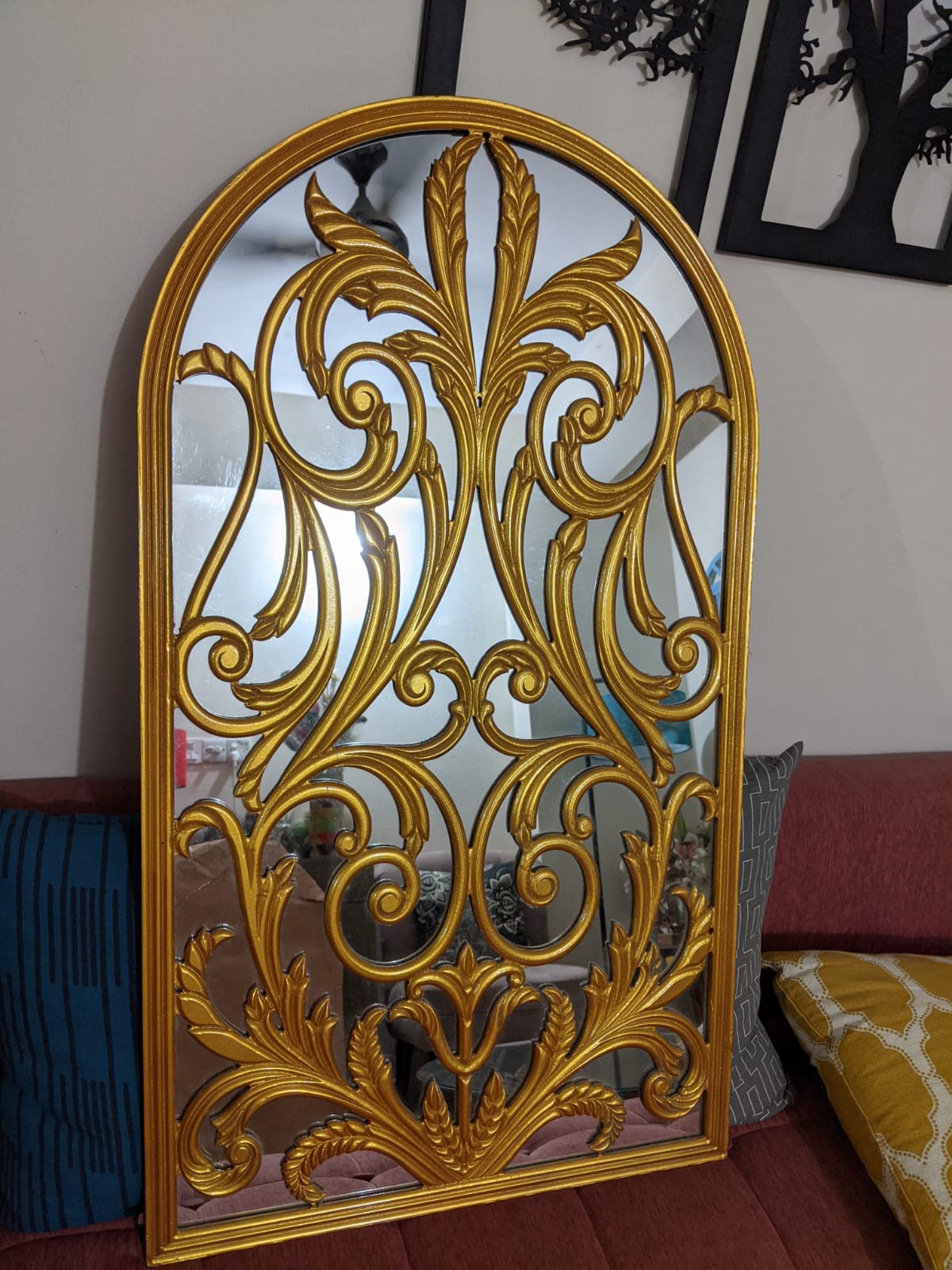 WhatsApp Image 2022-07-24 at 10.51.40 PM (2) Decorative Mirror Golden Color(Medium Size)