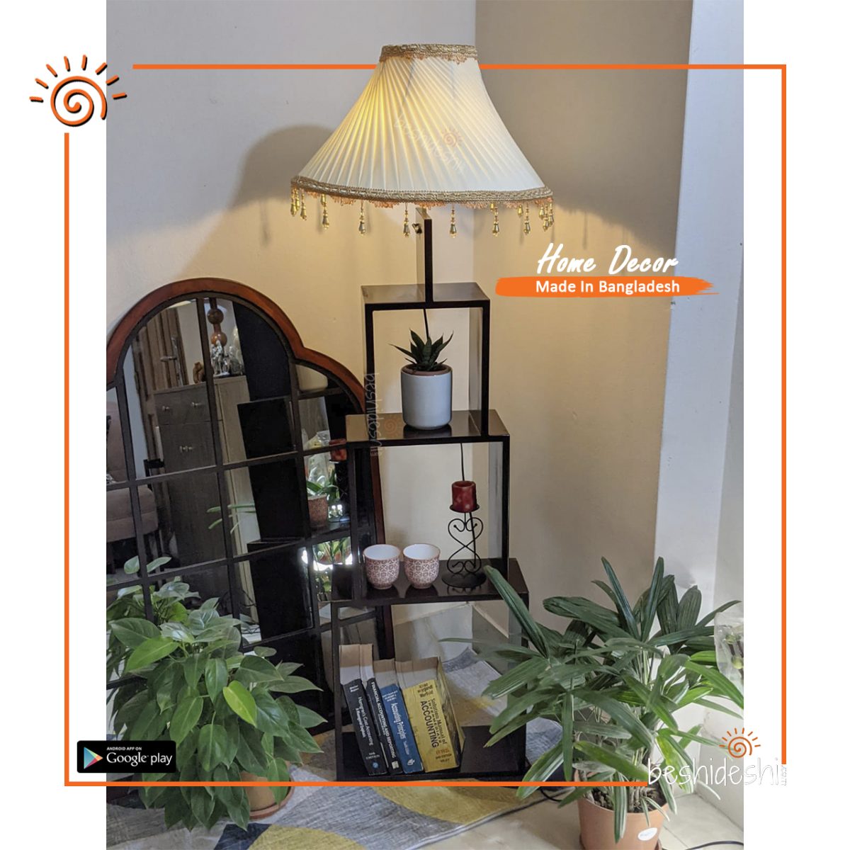 Floor Lamp With Shelves/Lamp Shade
