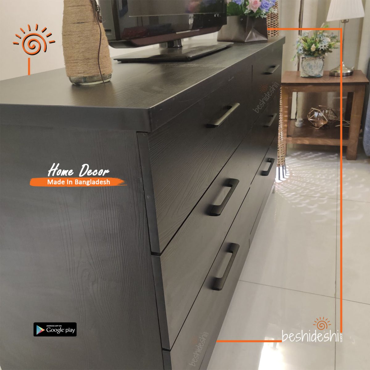 Exclusive TV Cabinet With Stainless Steel