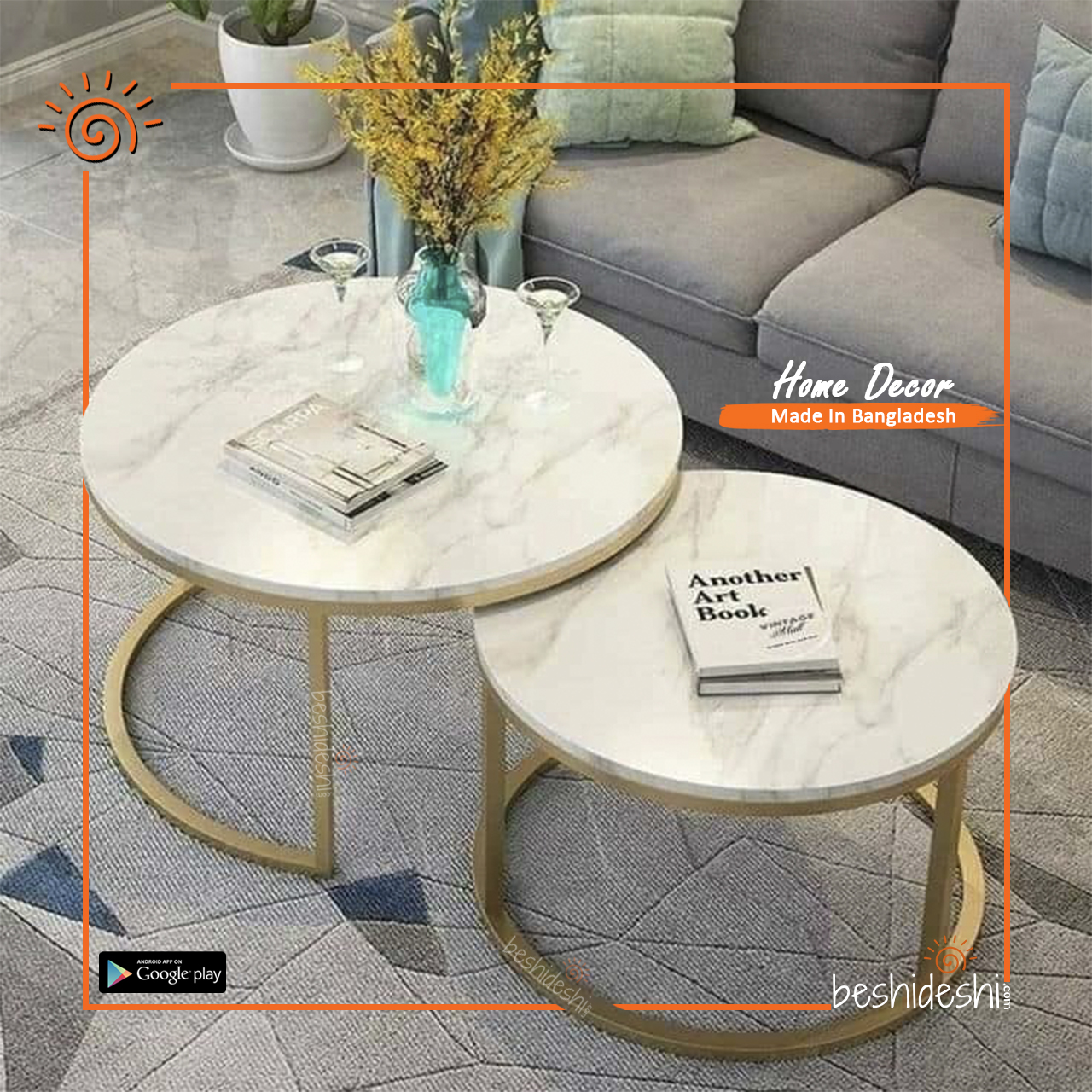 04 Golden Marble Center Table (Small)