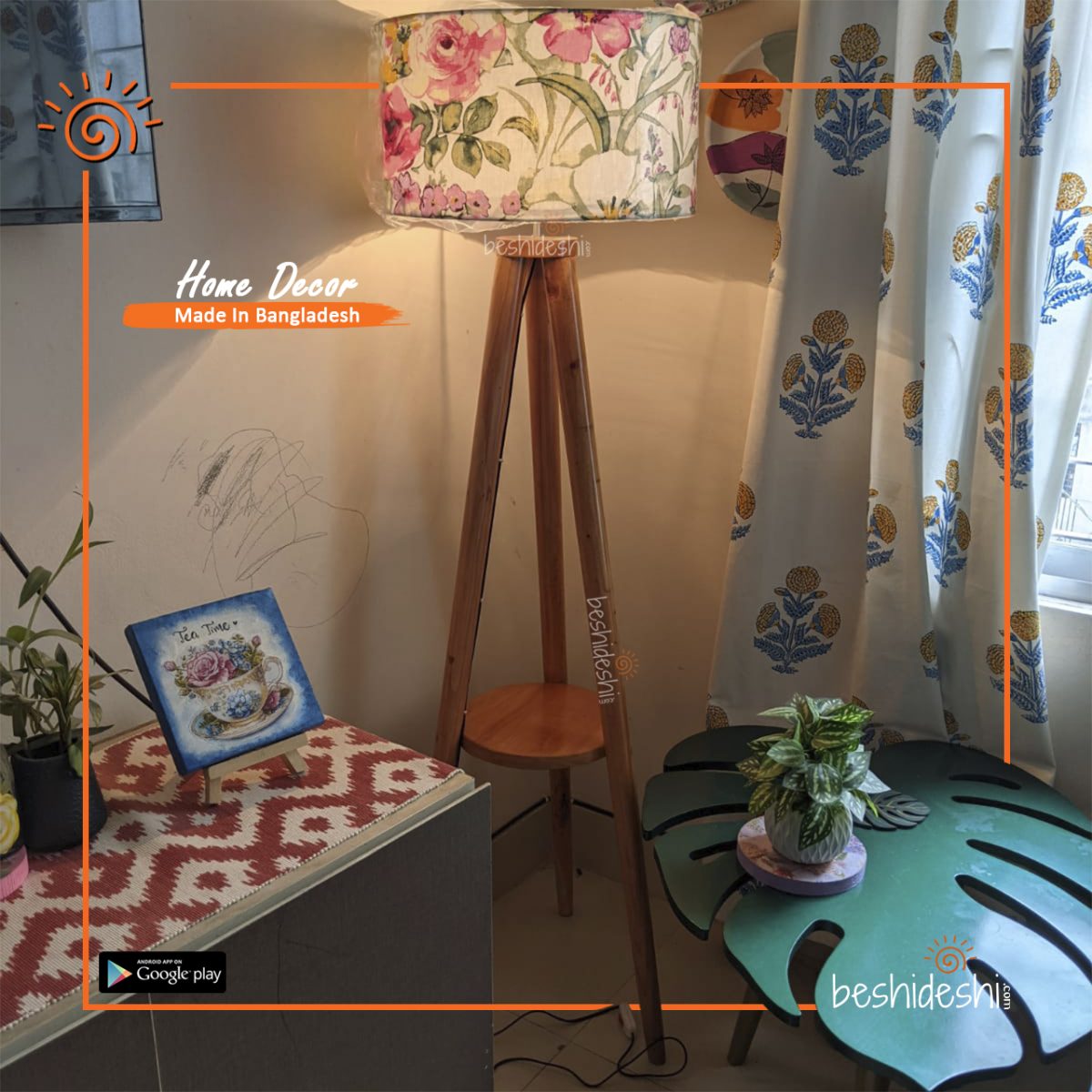 Floor Lamp With Colorful Shade