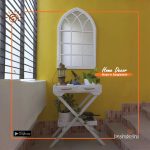 Foyer Table With Fancy Large Mirror