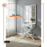 Foyer Table With Drawer & Decorative Mirror