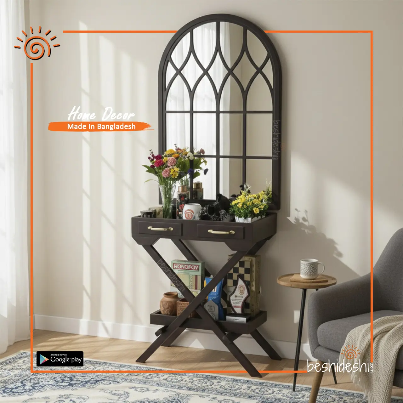 20 Foyer Table With Medium Mirror
