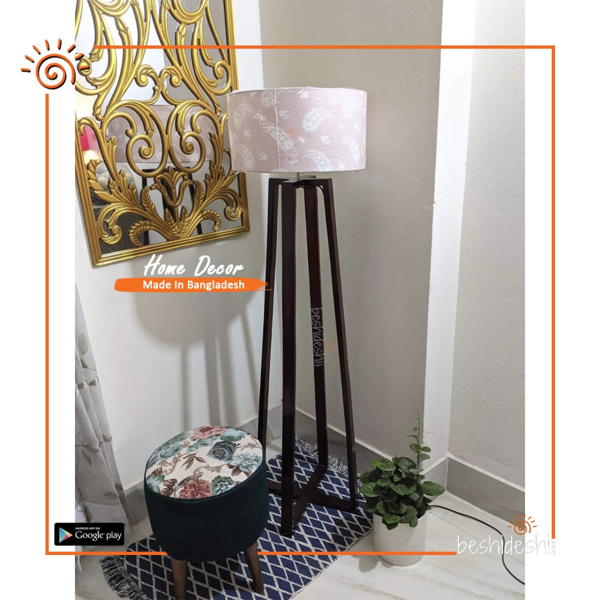 Floor Lamp With Colorful Shade