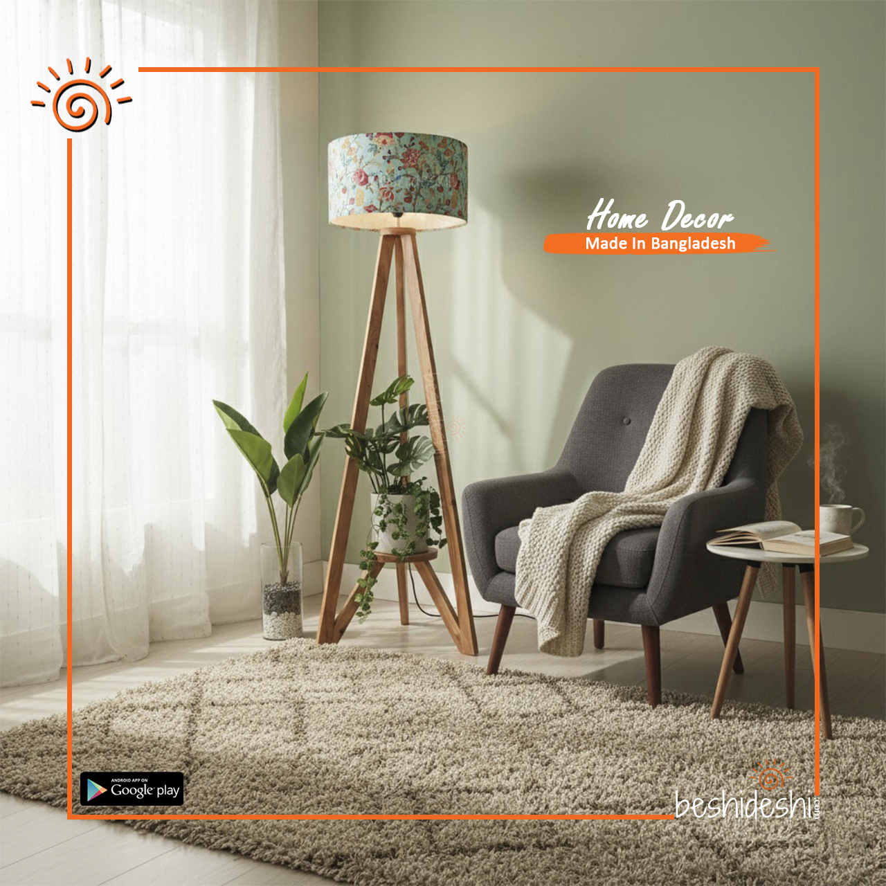 98 Floor Lamp With Colorful Shade