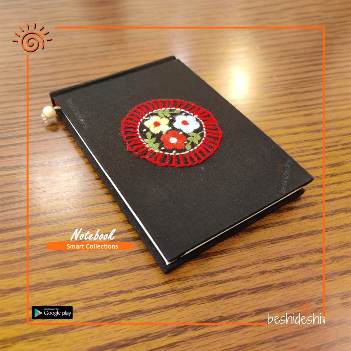 Black Tin Phul Handmade Nakshi Notebook