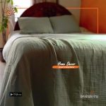 Organic Muslin Cotton Throw Blanket With Pillow Cover