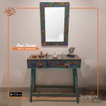 Rickshaw Painted Console Table With Small Mirror