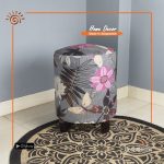 Velvet Printed Fabric Stool