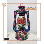 Hand Painted Hurricane Lamp