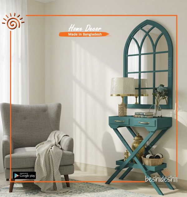 Foyer Table With Fancy Large Mirror