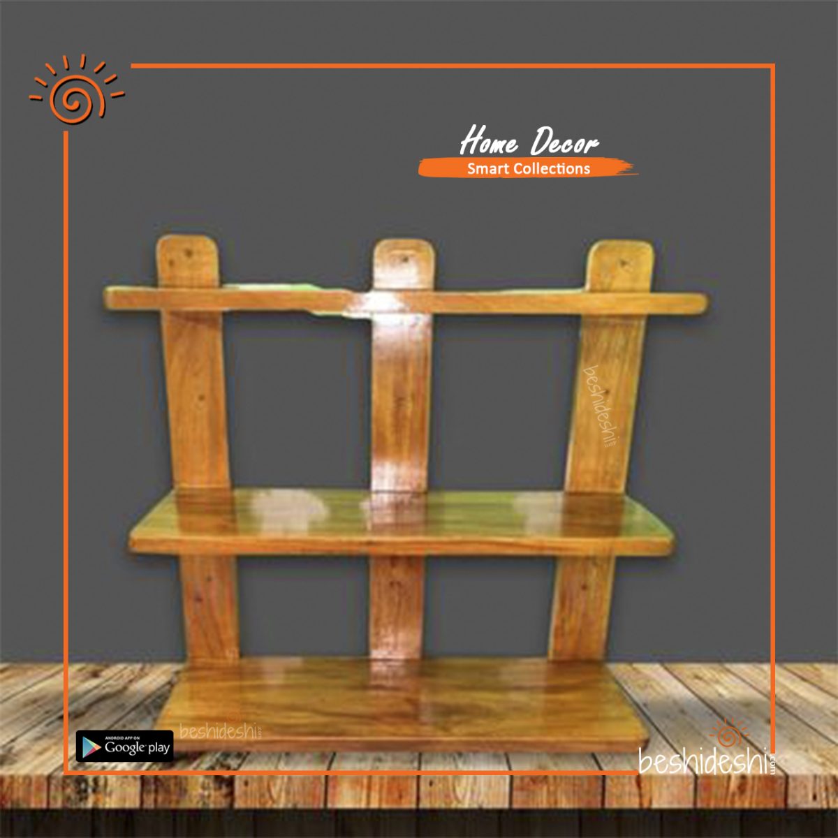 Three-Tiered Wooden Shelf