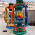 Hand Painted Hurricane Lamp