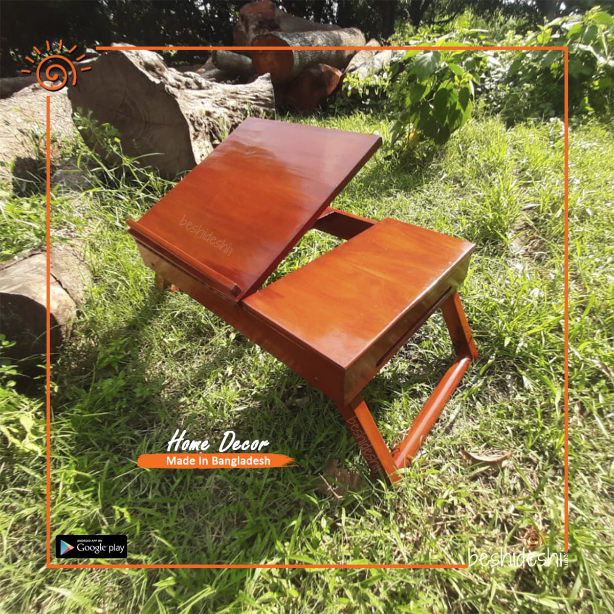 Wooden Foldable Laptop Table (Small)