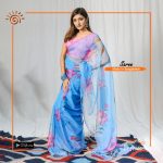 Blue Lily Muslin Saree