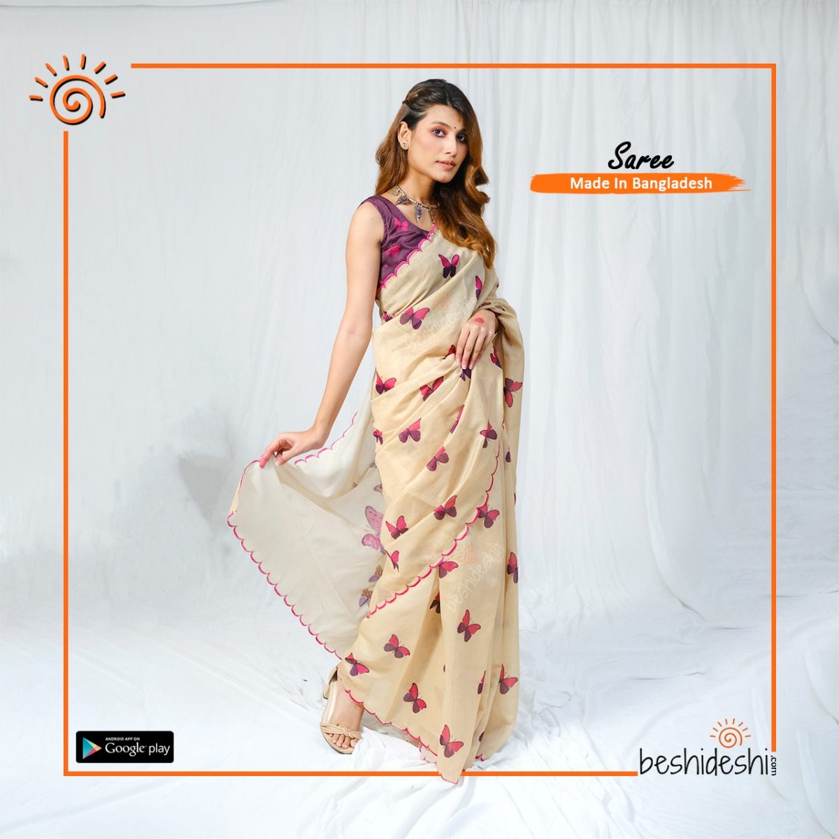 Butterfly Moon Silk Saree