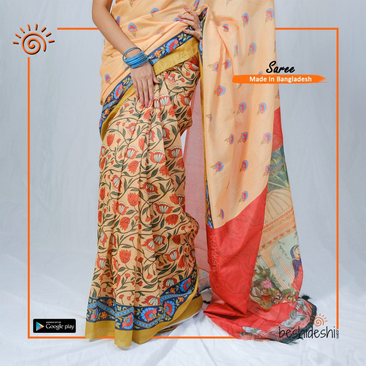 Mughal Garden Silk Saree