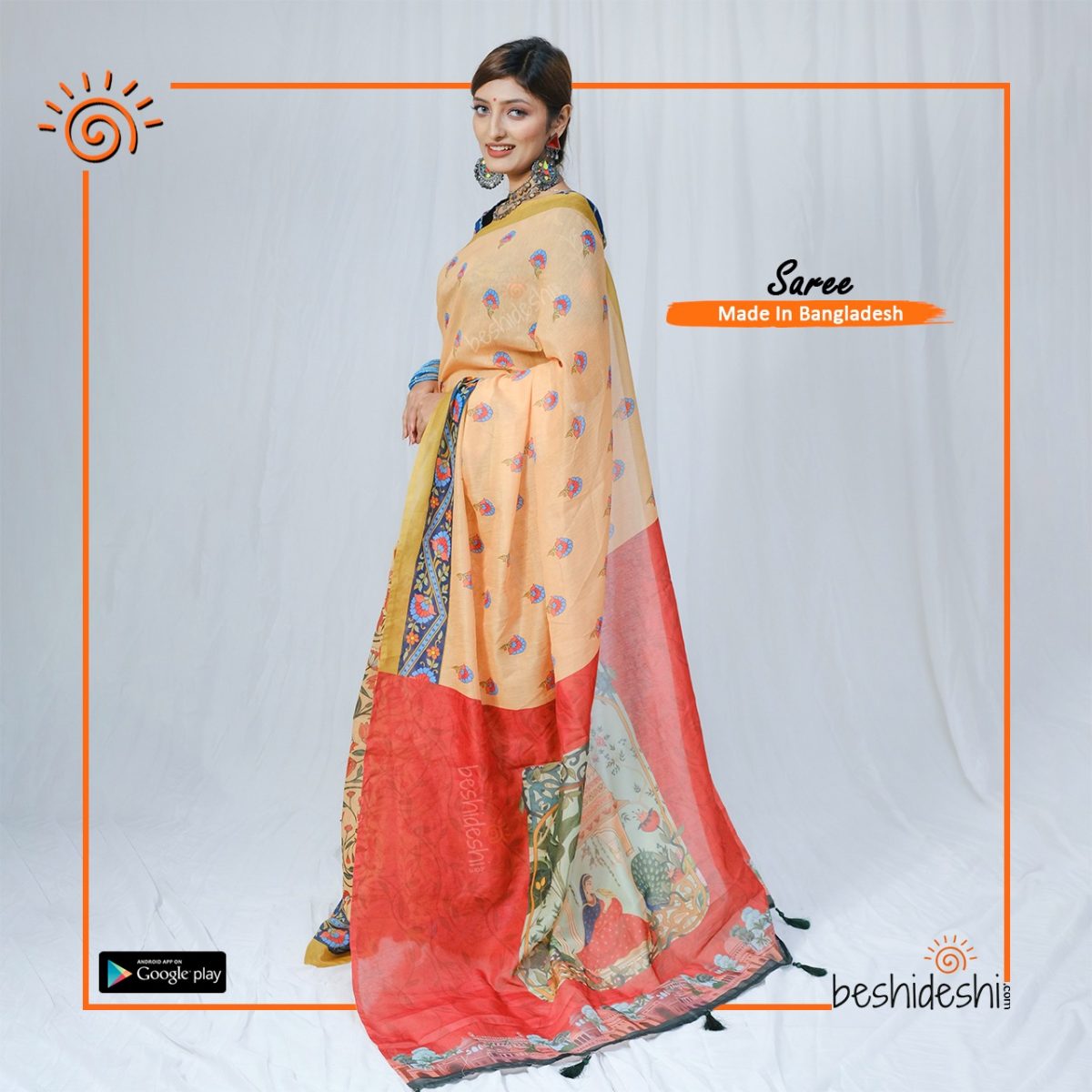 Mughal Garden Silk Saree