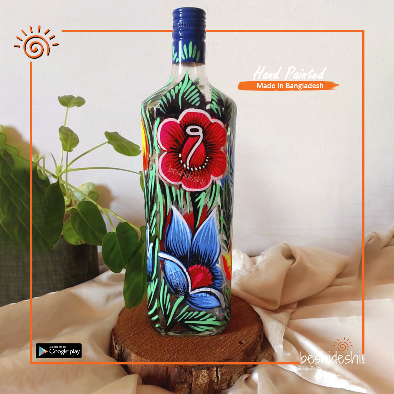 44 Rickshaw Painted Bottle