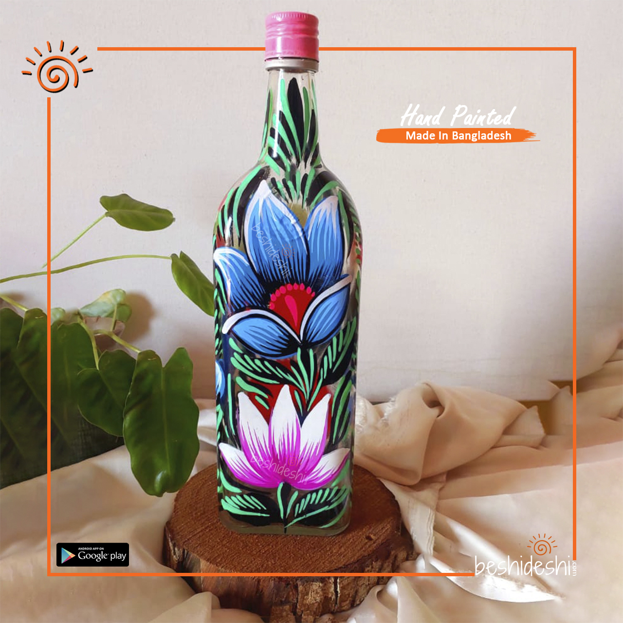 45 Rickshaw Painted Bottle