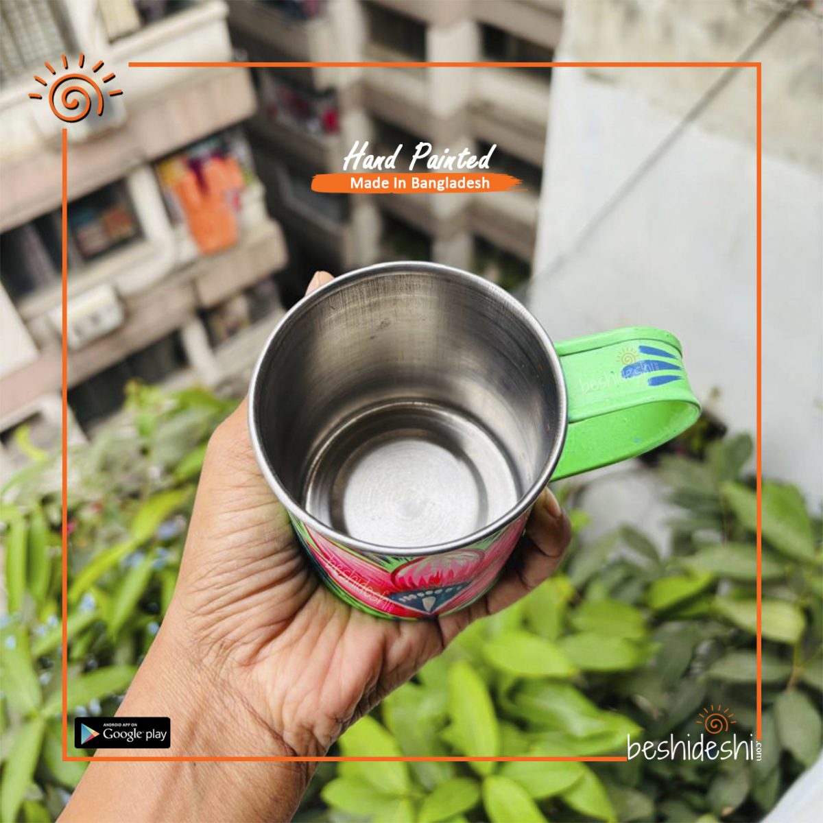 Rickshaw Painted Tin Mug