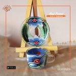 Rickshaw Painted Glass Cup With Saucer Set