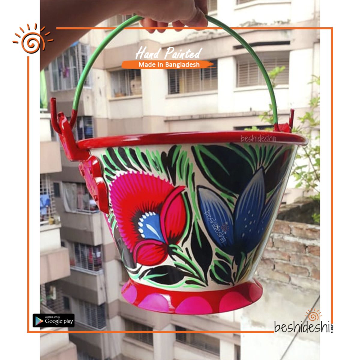 Rickshaw Painted Bucket