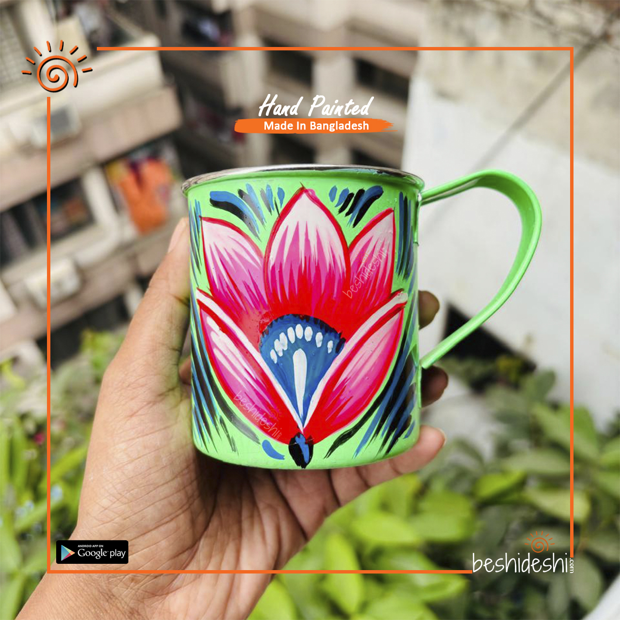 04 Rickshaw Painted Tin Mug