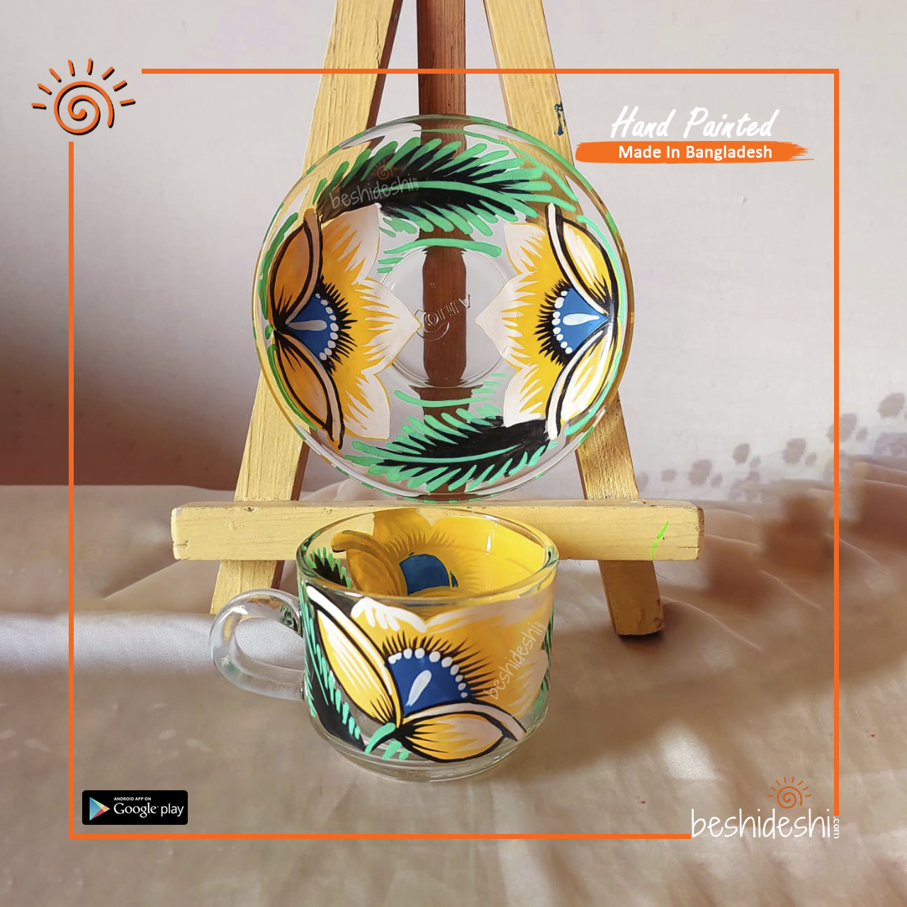 04 Rickshaw Painted Cup With Saucer