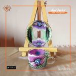 Rickshaw Painted Glass Cup With Saucer Set