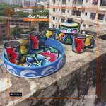 Rickshaw Painted Kettle Set With Tray