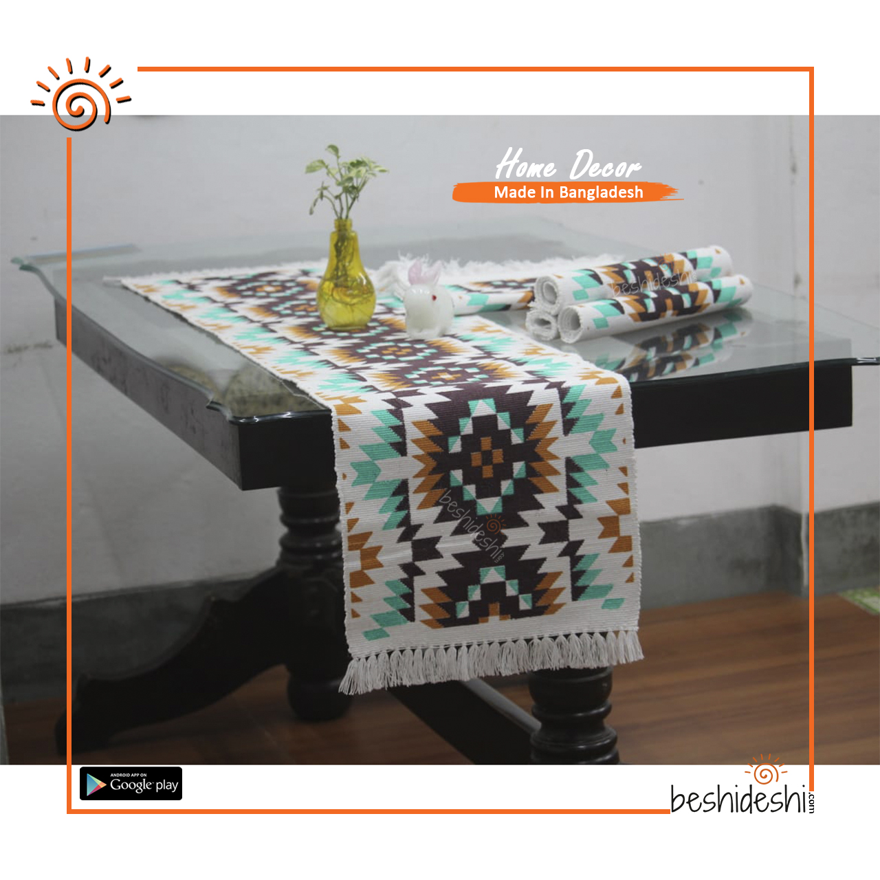 38 Handprint Cotton Table Runner (6Pcs Set)