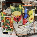 Rickshaw Painted Glass Cup
