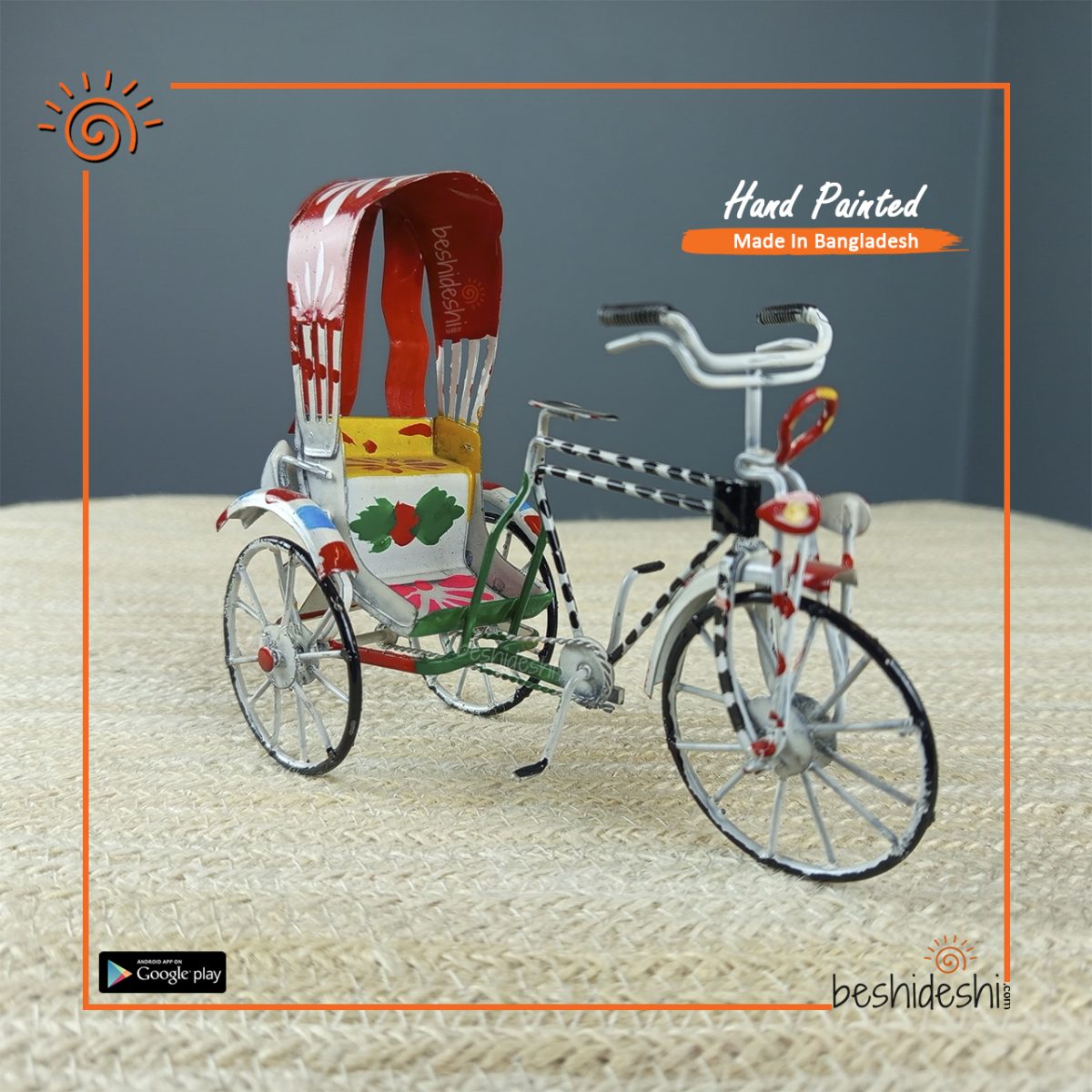 Hand Painted Miniature Mini Rickshaw