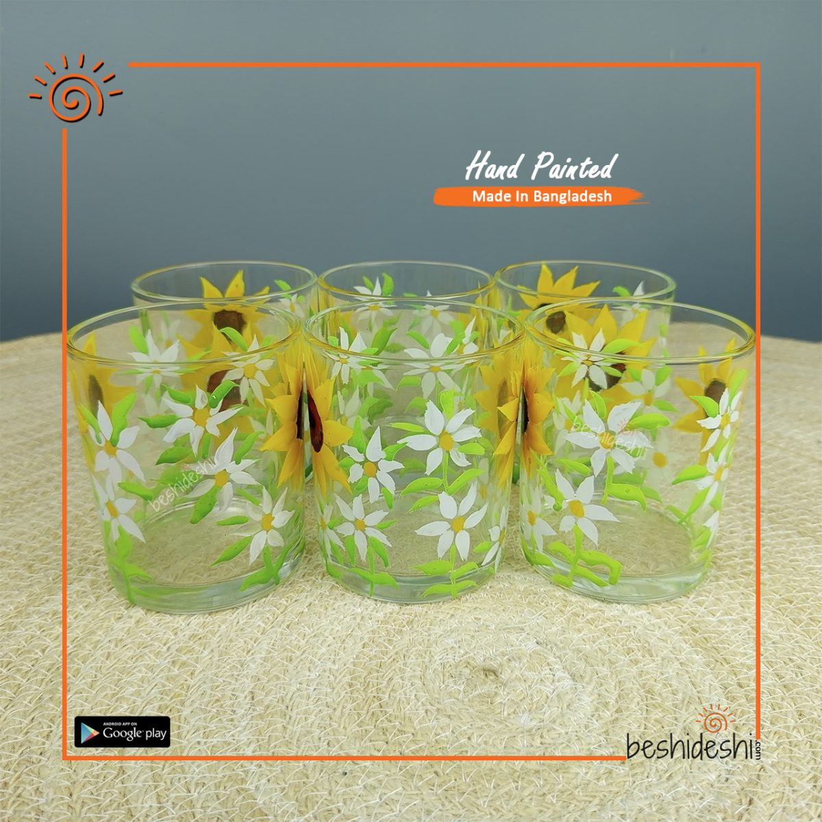 Hand Painted Glass Set