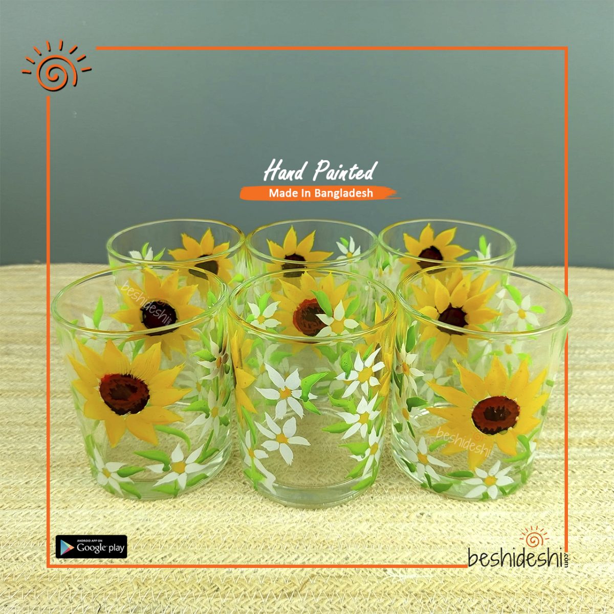 Hand Painted Glass Set