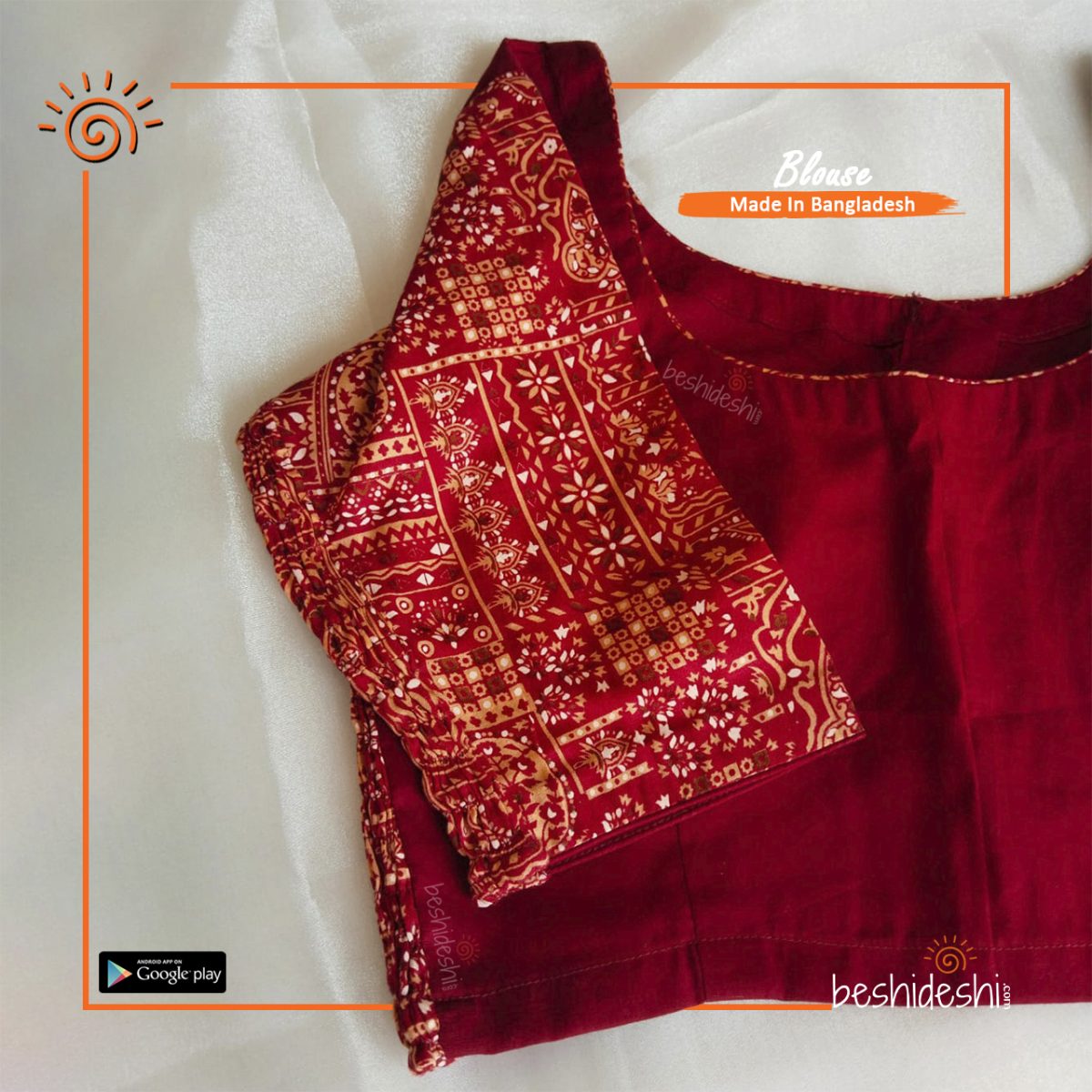 Printed Full Sleeve Stitched Blouse (XXXL)