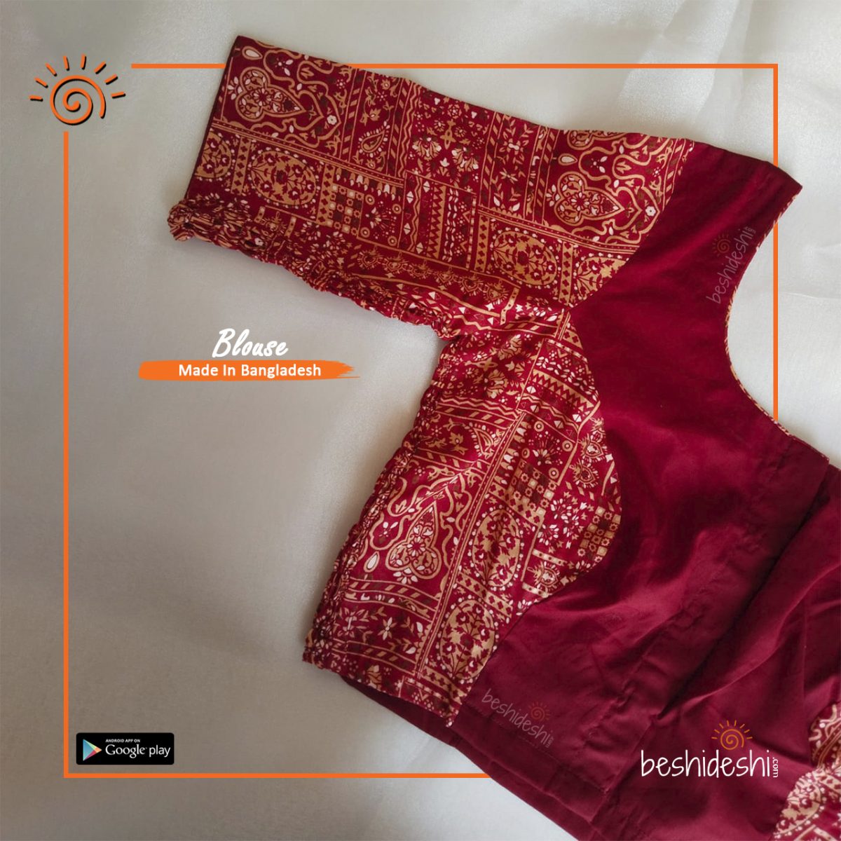 Printed Full Sleeve Stitched Blouse (XXXL)