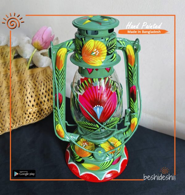 Hand Painted Hurricane Lamp