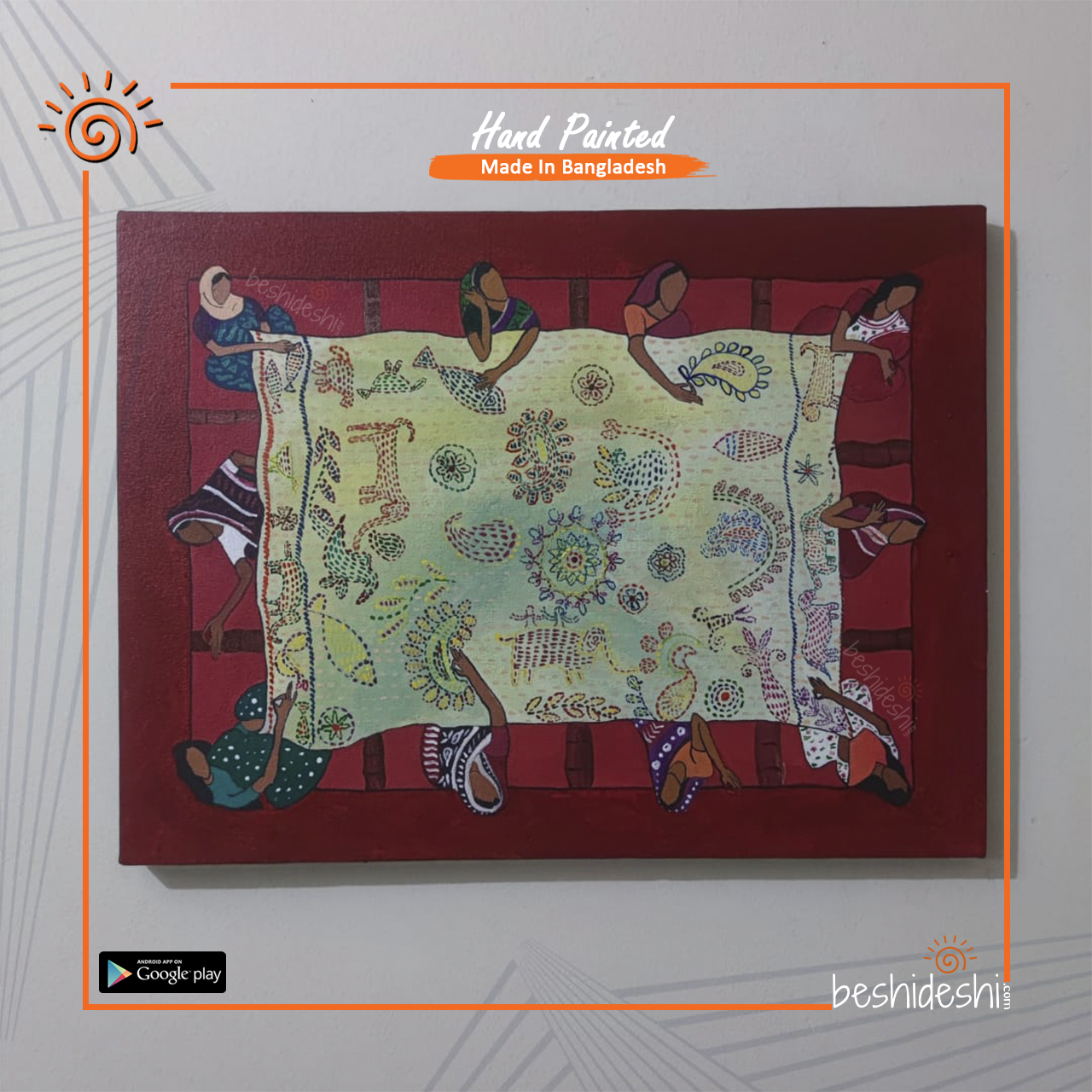 01 Nakshi Weaving Hand Painted Canvas