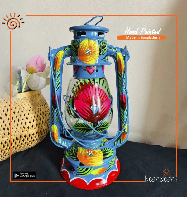 Hand Painted Hurricane Lamp
