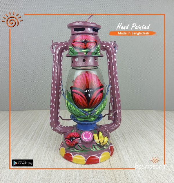 Hand Painted Hurricane Lamp