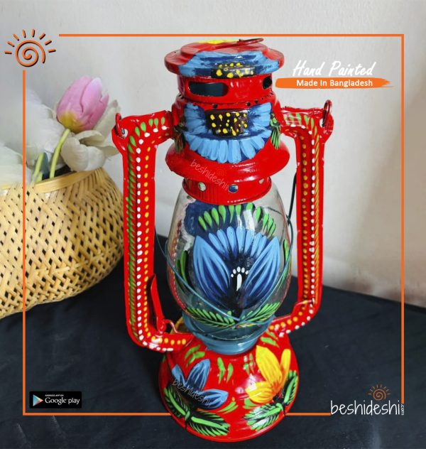 Hand Painted Hurricane Lamp