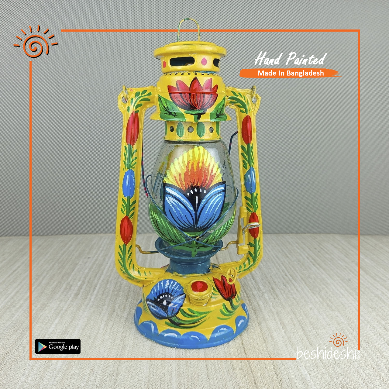 04 Hand Painted Hurricane Lamp