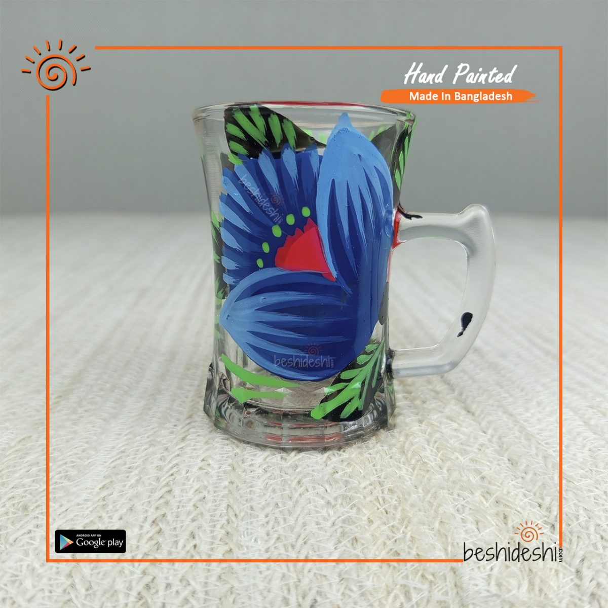 Rickshaw Painted Tea Cup Set