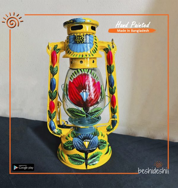 Hand Painted Hurricane Lamp