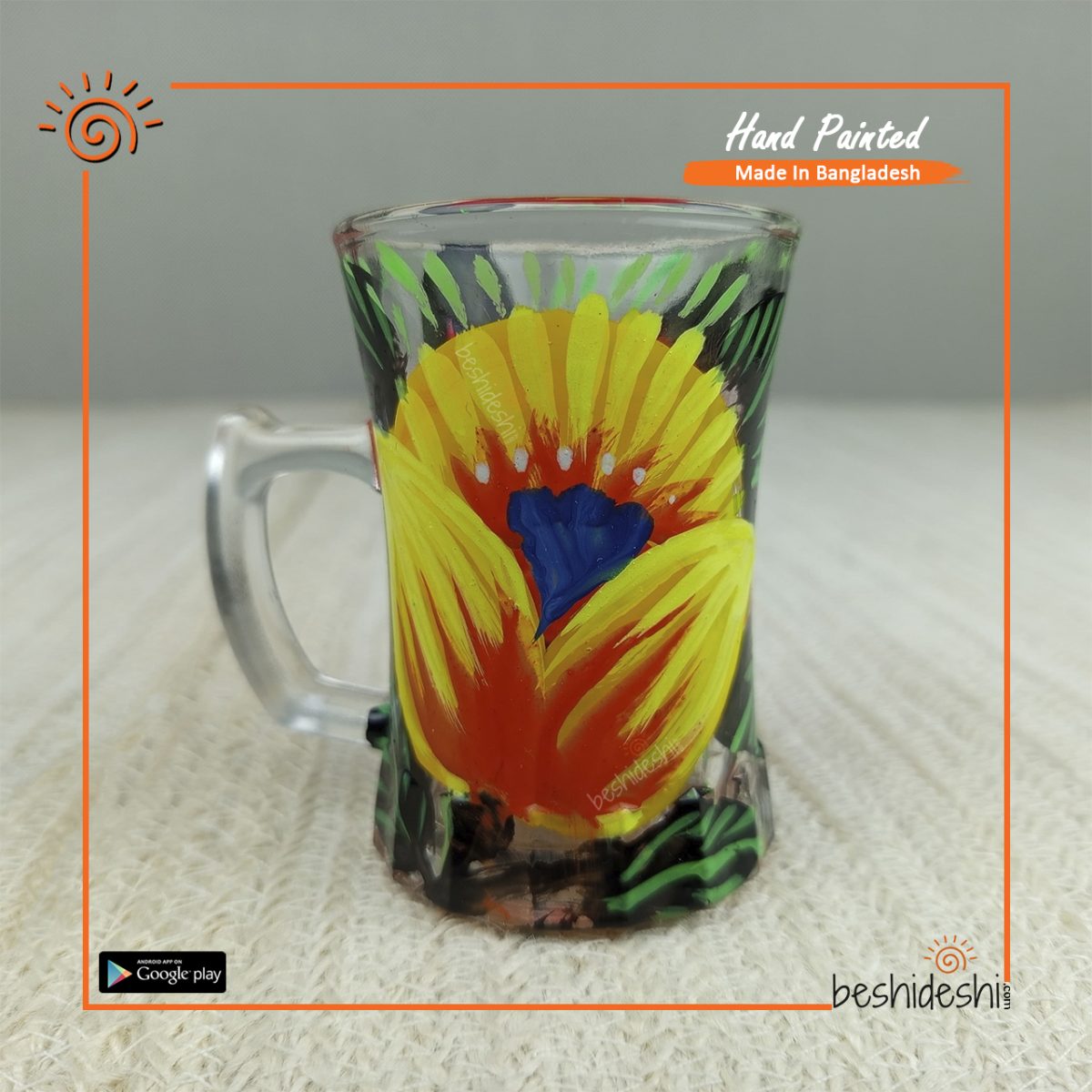 Rickshaw Painted Tea Cup Set